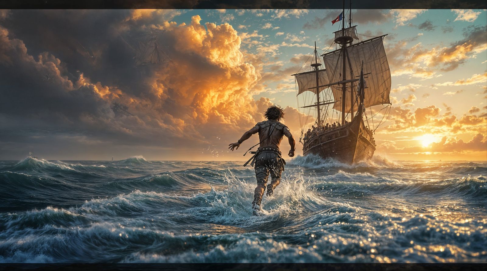 Epic 5th Century Irish Sea Escape in Vibrant Colors