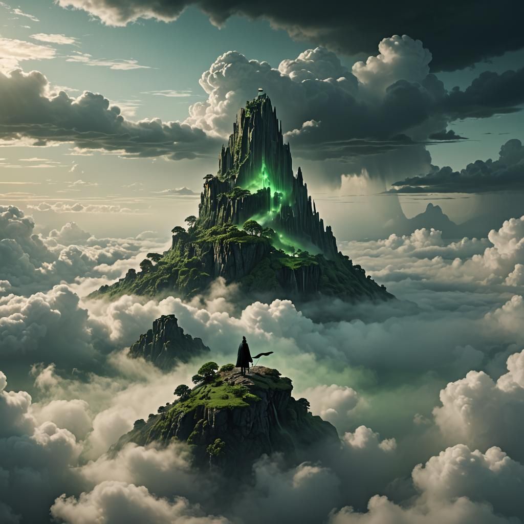 Floating Green Island in the Sky: Digital Matte Painting