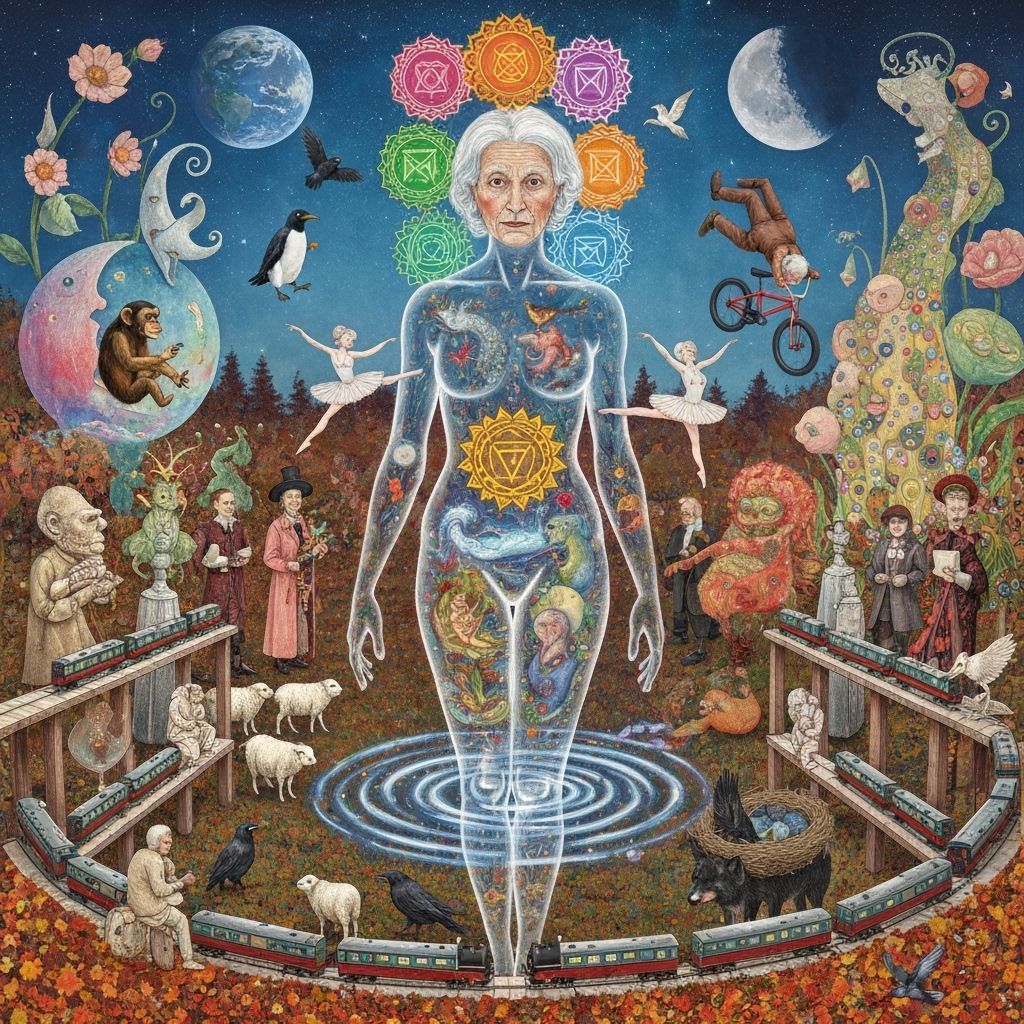 Luminous Chakra Wheels Radiating Energy in Ethereal Style