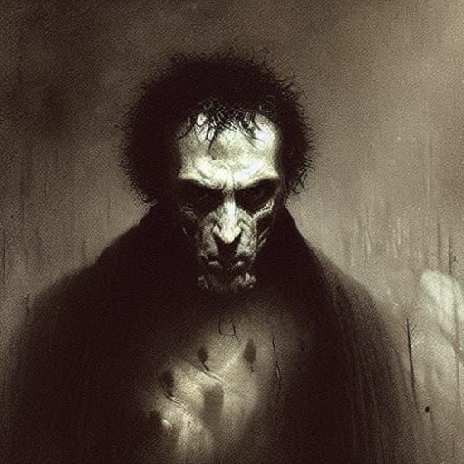Ominous Face Reveals Nightmares in Horror Illustration