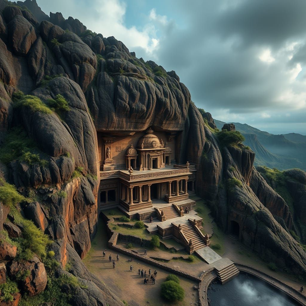 Majestic Temple Carved into Dormant Volcano
