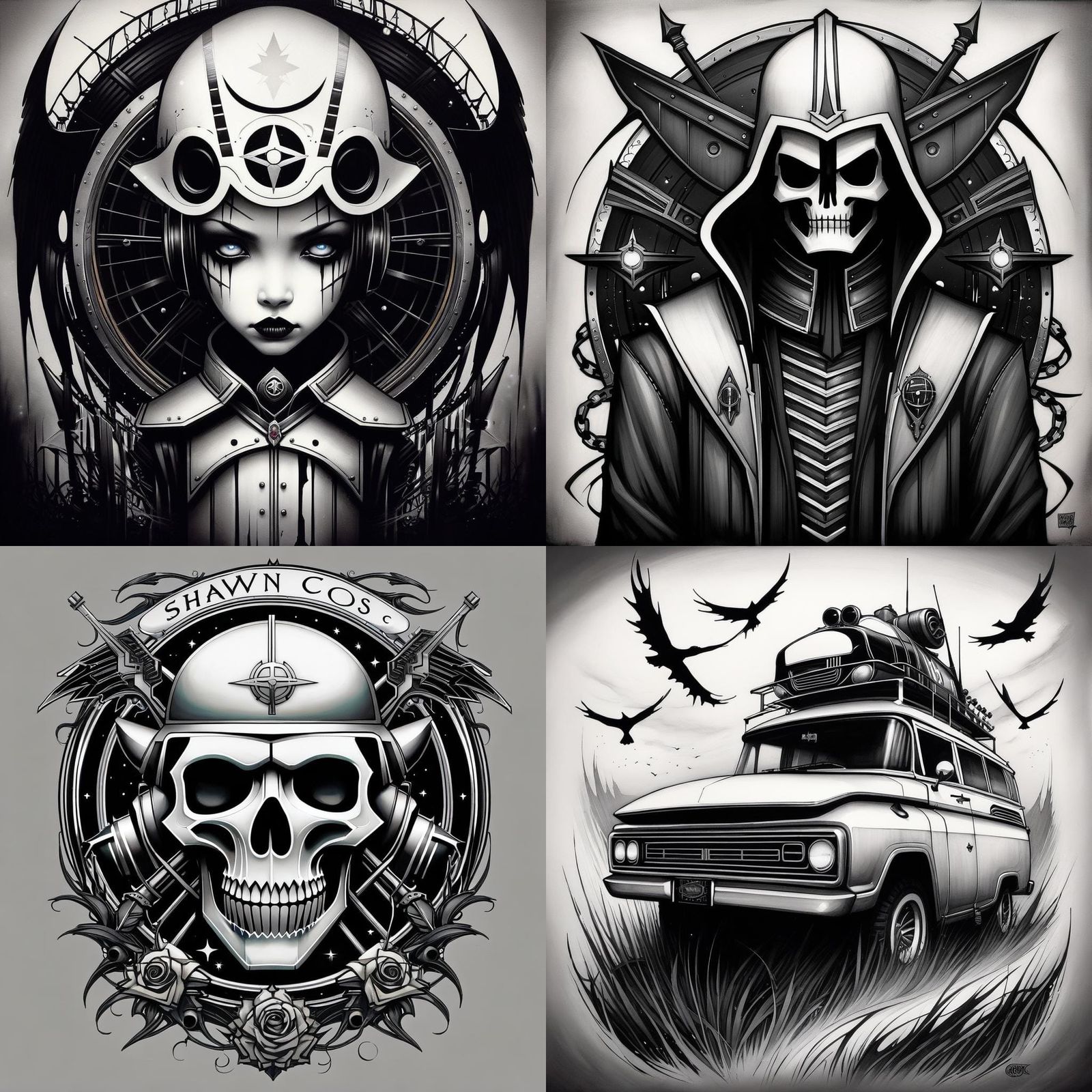 Dark Illustration in Style of Graphic Design