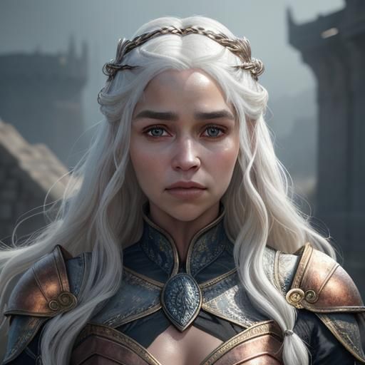 Confident Male Daenerys Targaryen Portrait in Dragon Scale A...