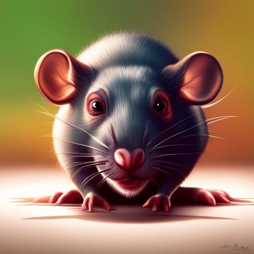 Hyperrealistic Rat in Splash Art Style