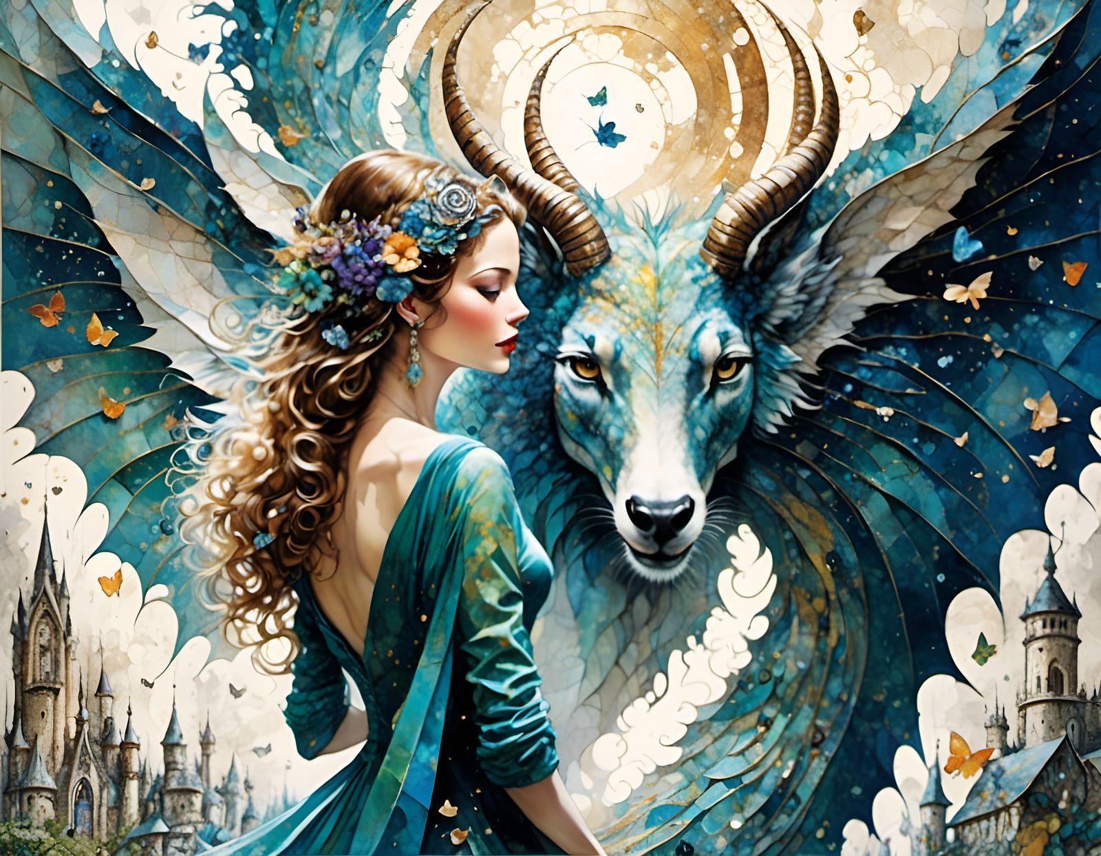 Detailed Mail Art in Cracked Storybook Style