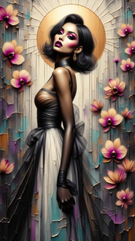 Glamorous Orchid Oasis Beauty in Cathedral Couture Style