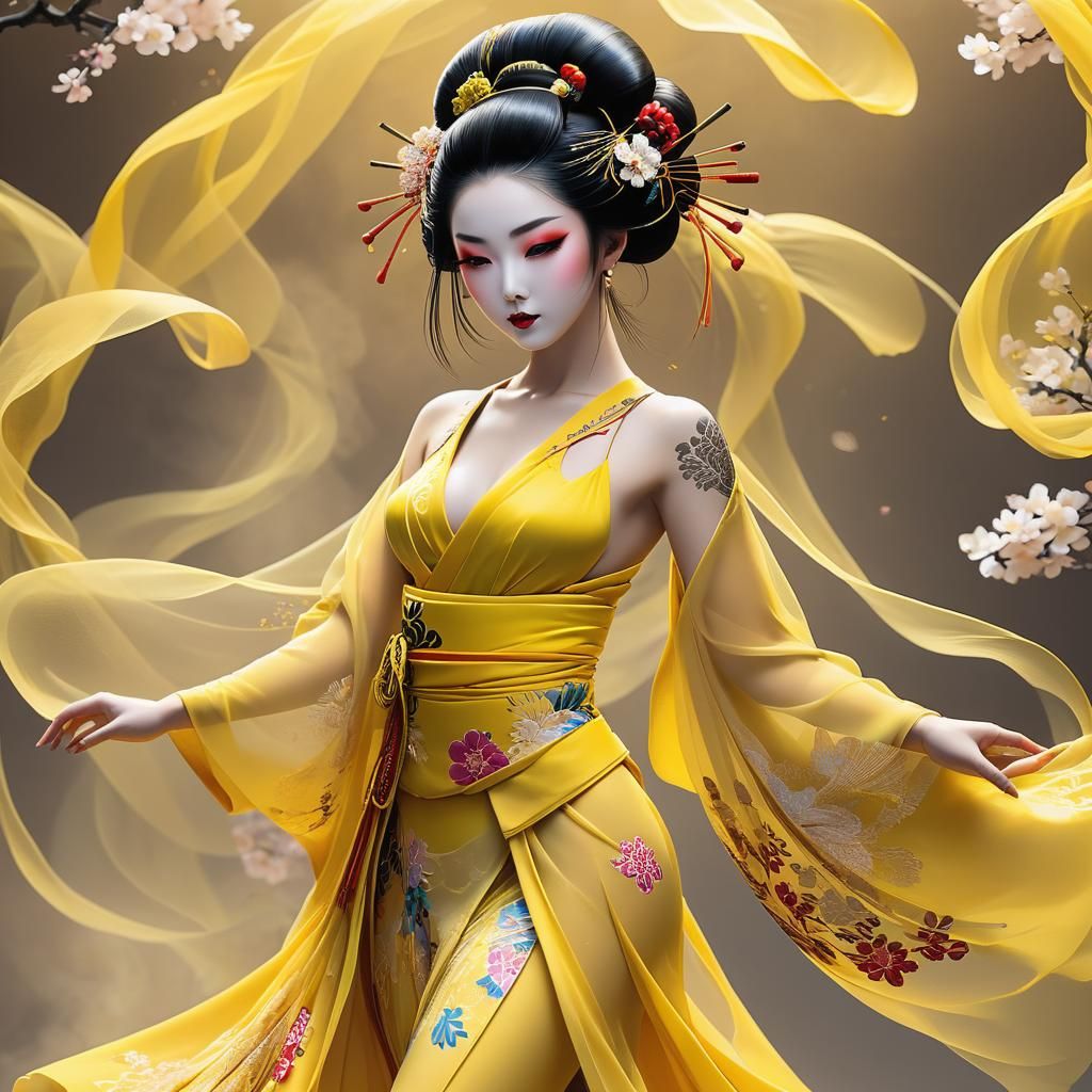 Dancing Geisha (yellow)