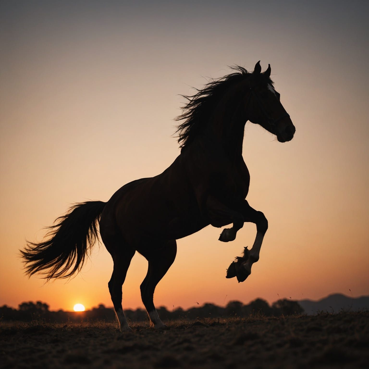 Horse Silhouette at Sunset: Professional Photography