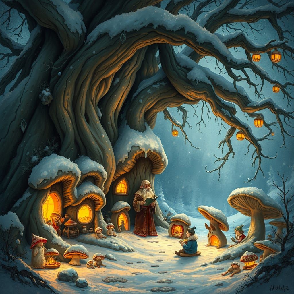 Mushroom People's Winter Festival in Hidden Grotto