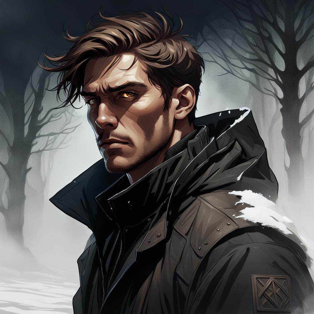 Mysterious Man in Shadows: Norse Mythology Portrait