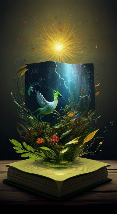 Whimsical Book Portal Unveils Hidden Realms in Vibrant Hues