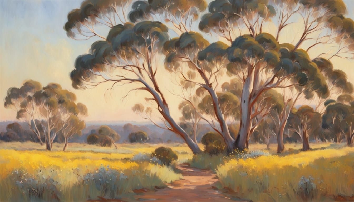 Wildflowers in an Australian Impressionist Landscape