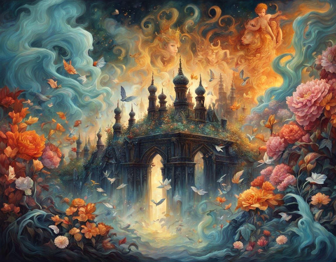 Ethereal Beings Unite in Romantic Harmony