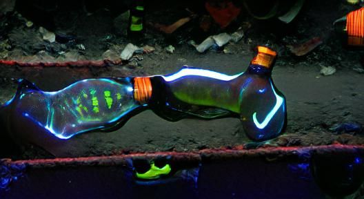 Glowing Neon Bottle Illustration