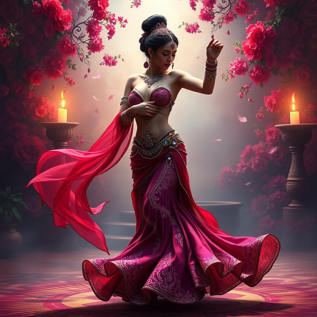 Fusion Dancer in Sumptuous Dreamscape, Digital Art