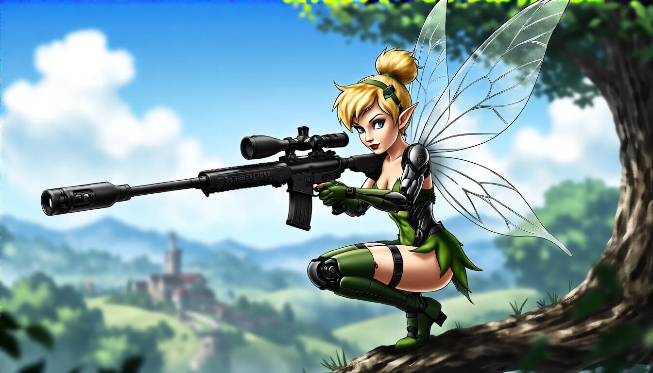 Tinkerbell as Deadly Sniper in Metal Gear World