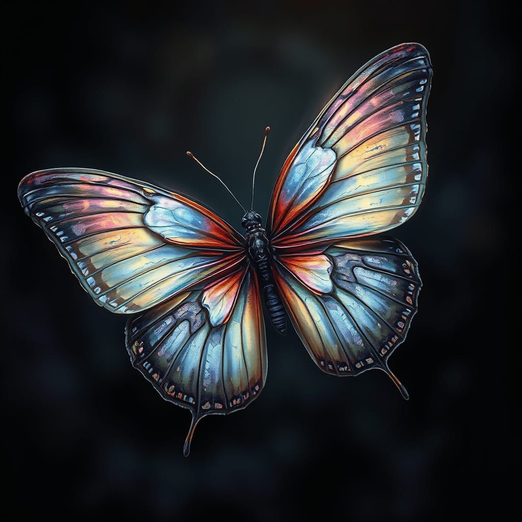 Majestic Butterfly in Ethereal Oil Painting Style