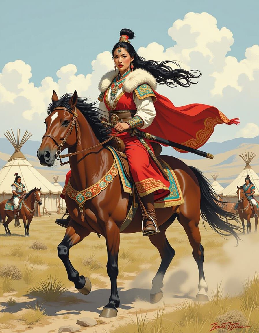 Khutulun (c. 1260 – c. 1306) was a Mongol noblewoman and mas...