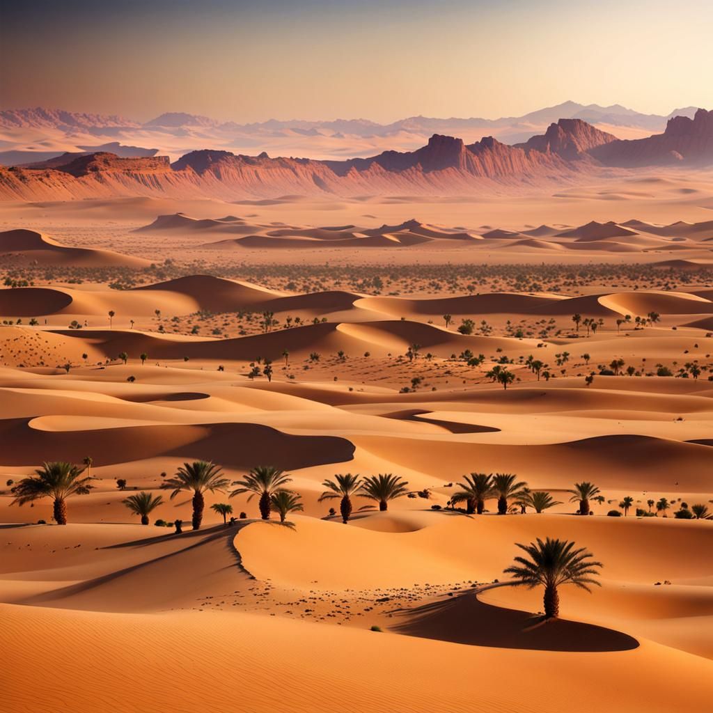 Sandy Dunes of Arabia in Vibrant Color