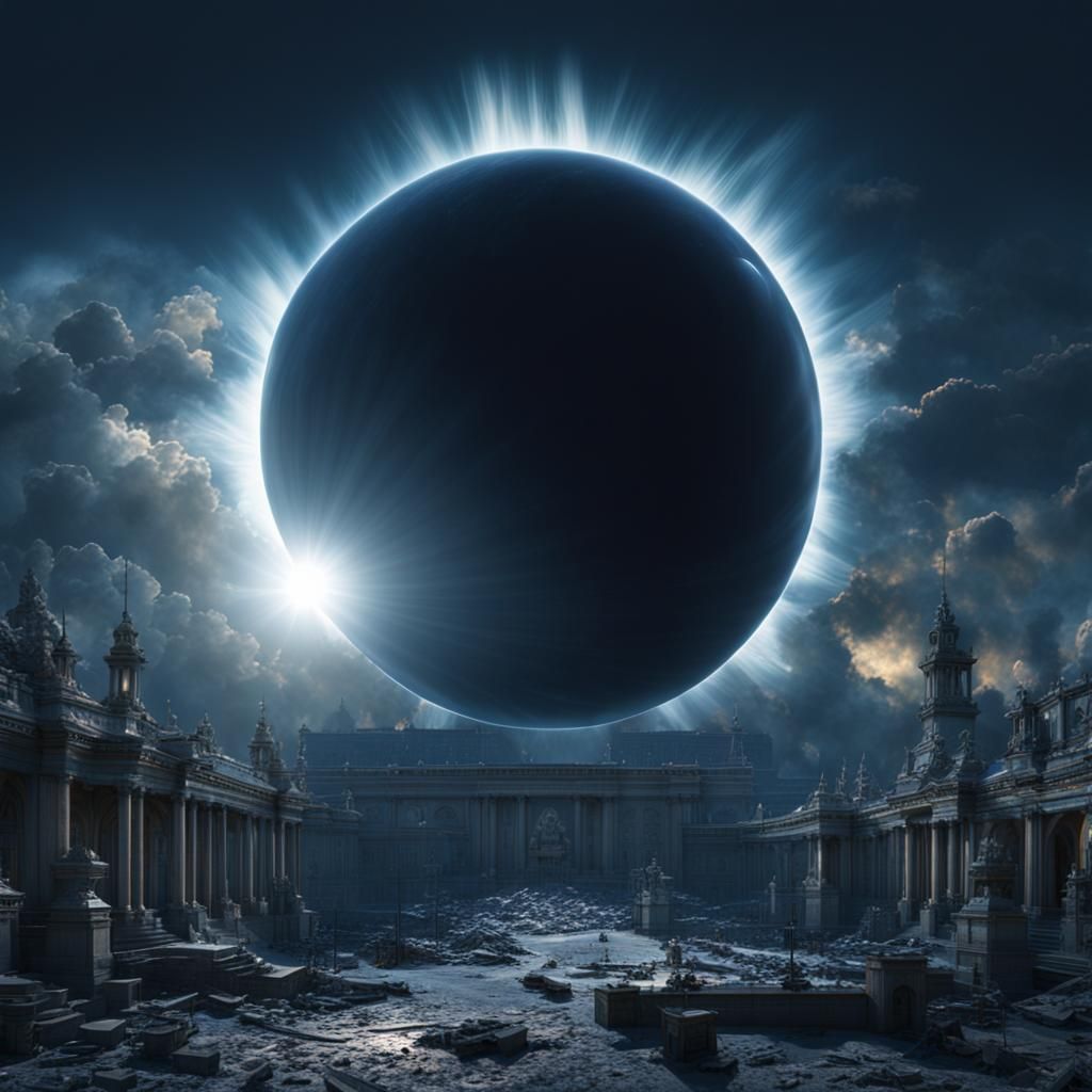Dramatic Solar Eclipse Orb: Digital Matte Painting