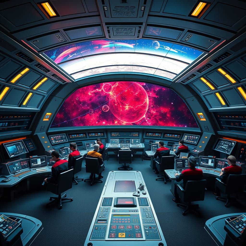 Starship Bridge in Futuristic, High-Resolution Detail