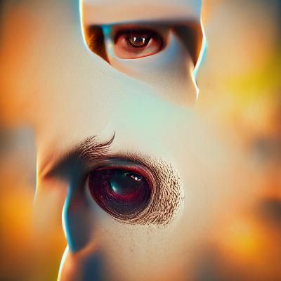 Surreal Floating Eyes in the Darkness