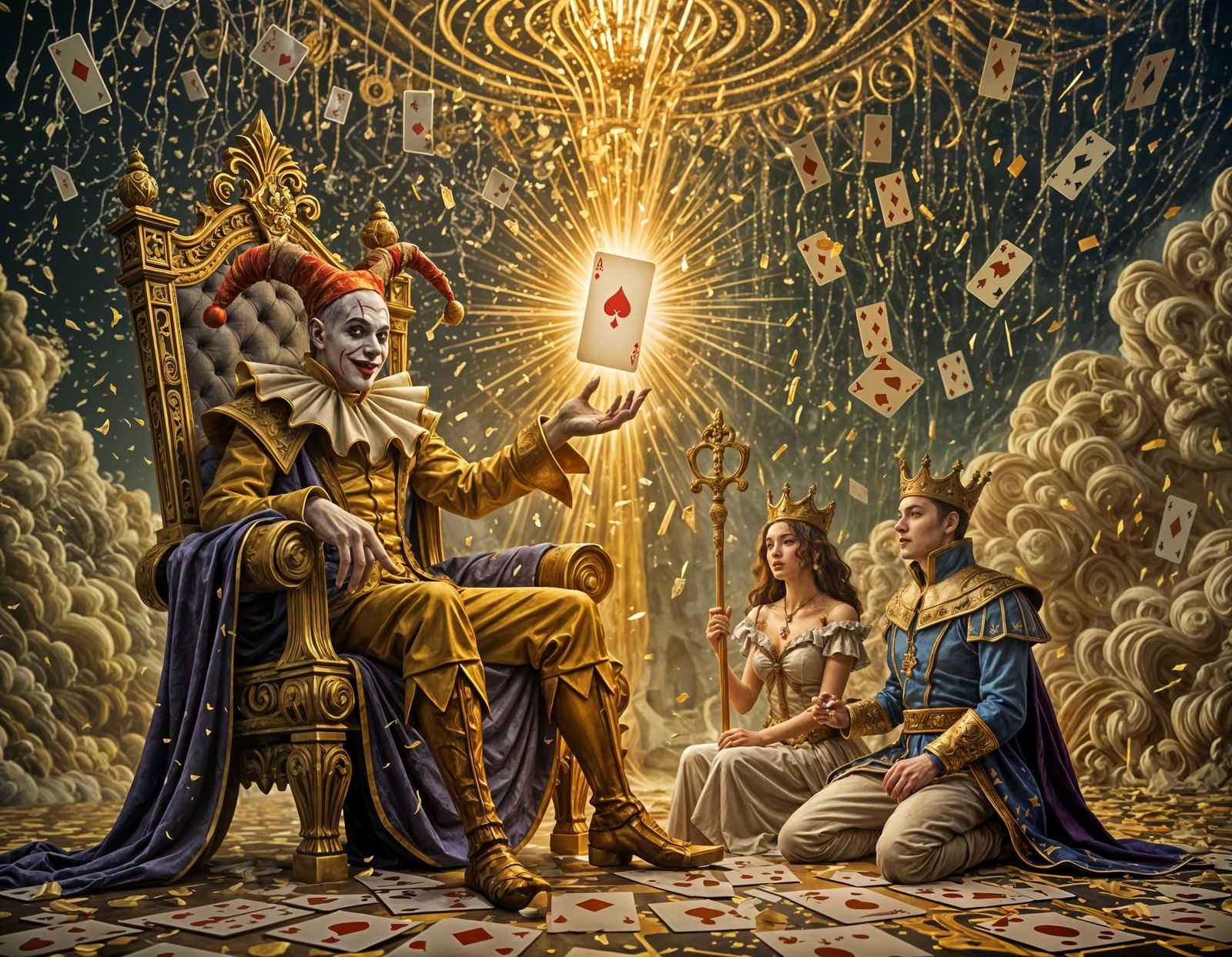 Joker Court Jester King Queen Throne