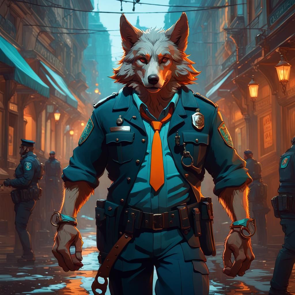 Big Bad Wolf Arrested: Hyperdetailed Concept Art