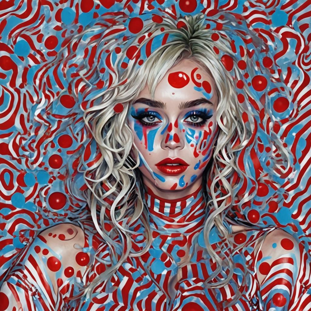 Miley Cyrus as Goth Cyberpunk Clown