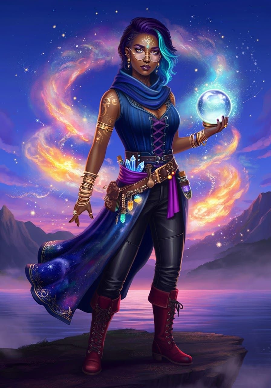 Aasimar Divination Wizard on Misty Cliff