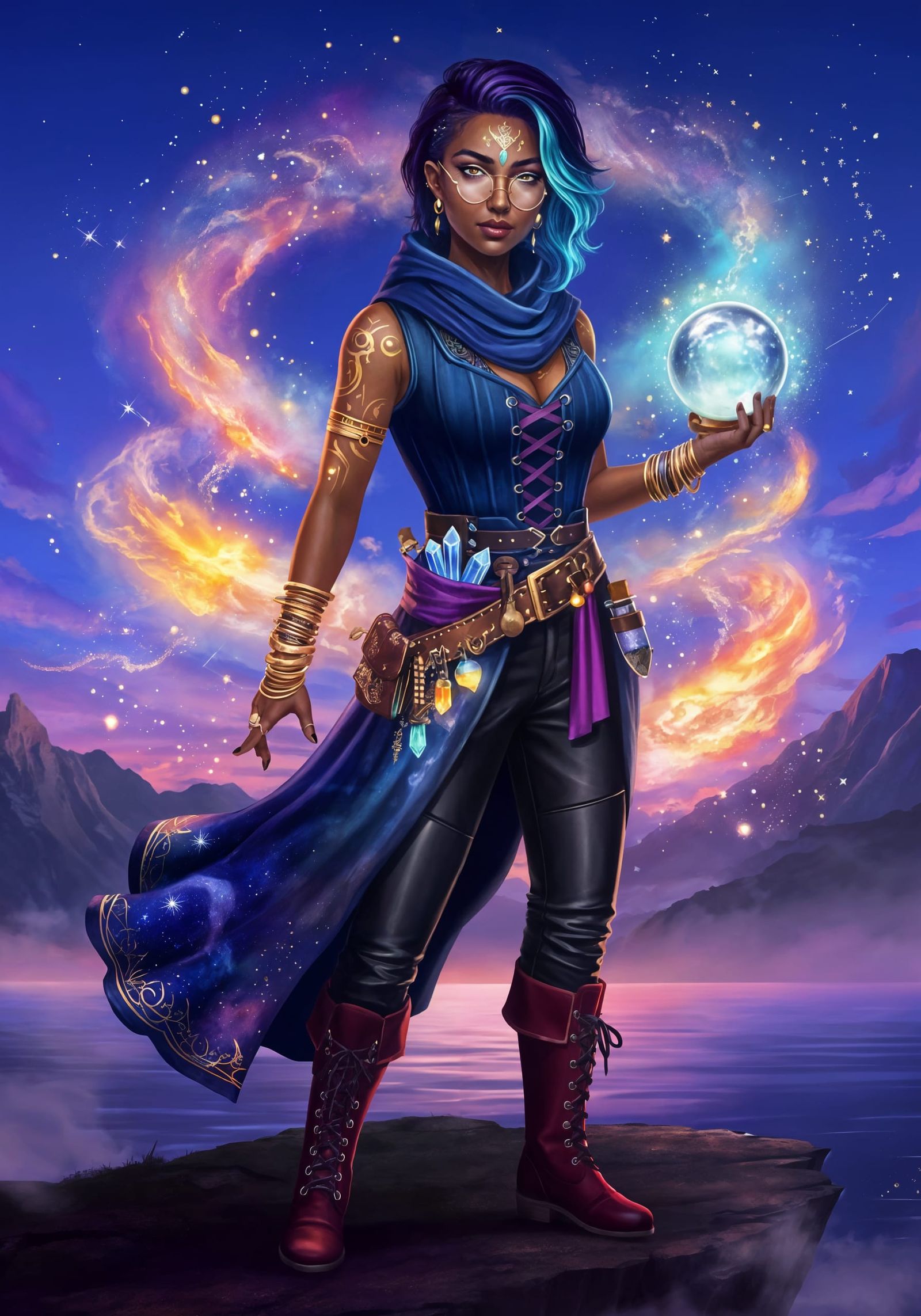 Aasimar Divination Wizard on Misty Cliff