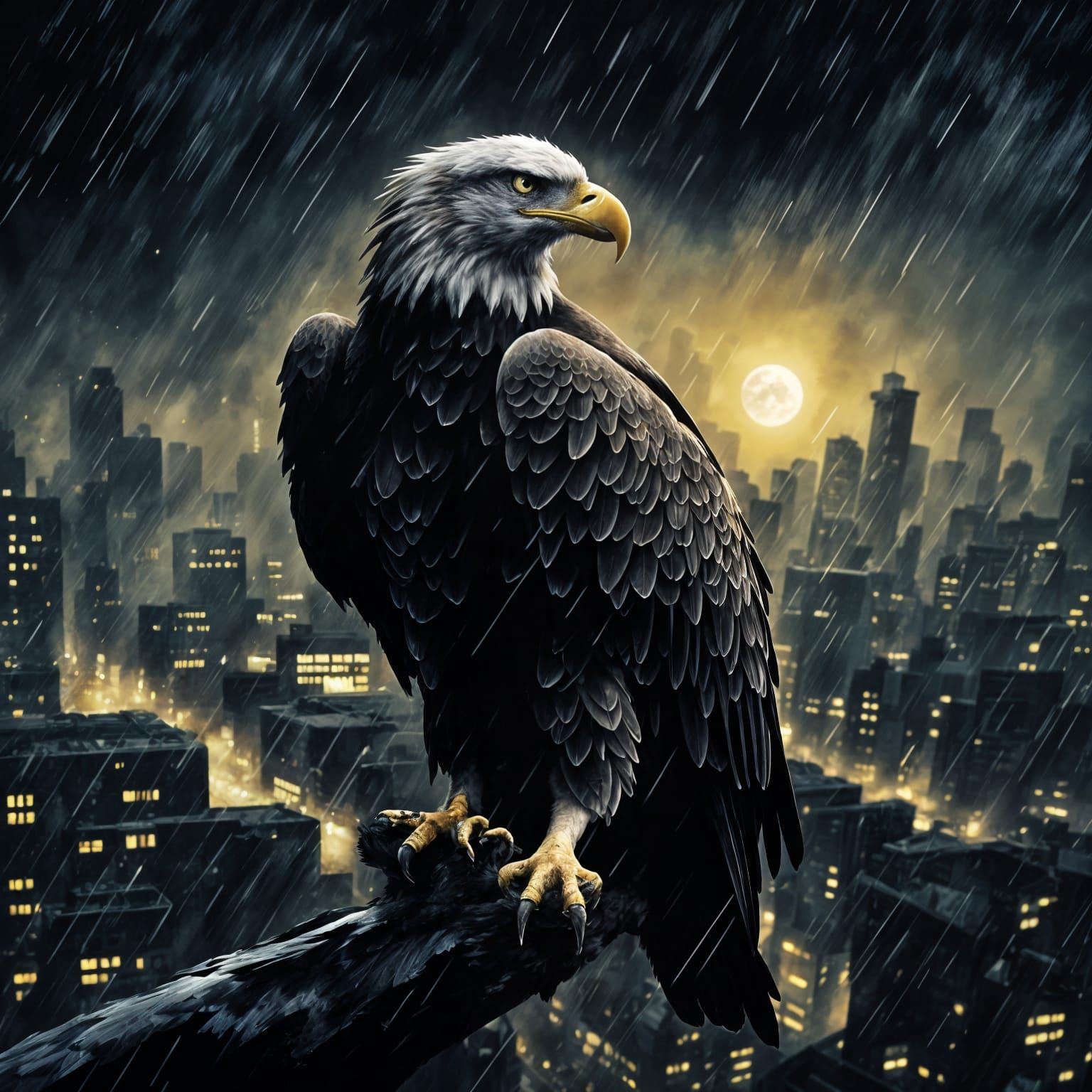 Eagle in Noir Style