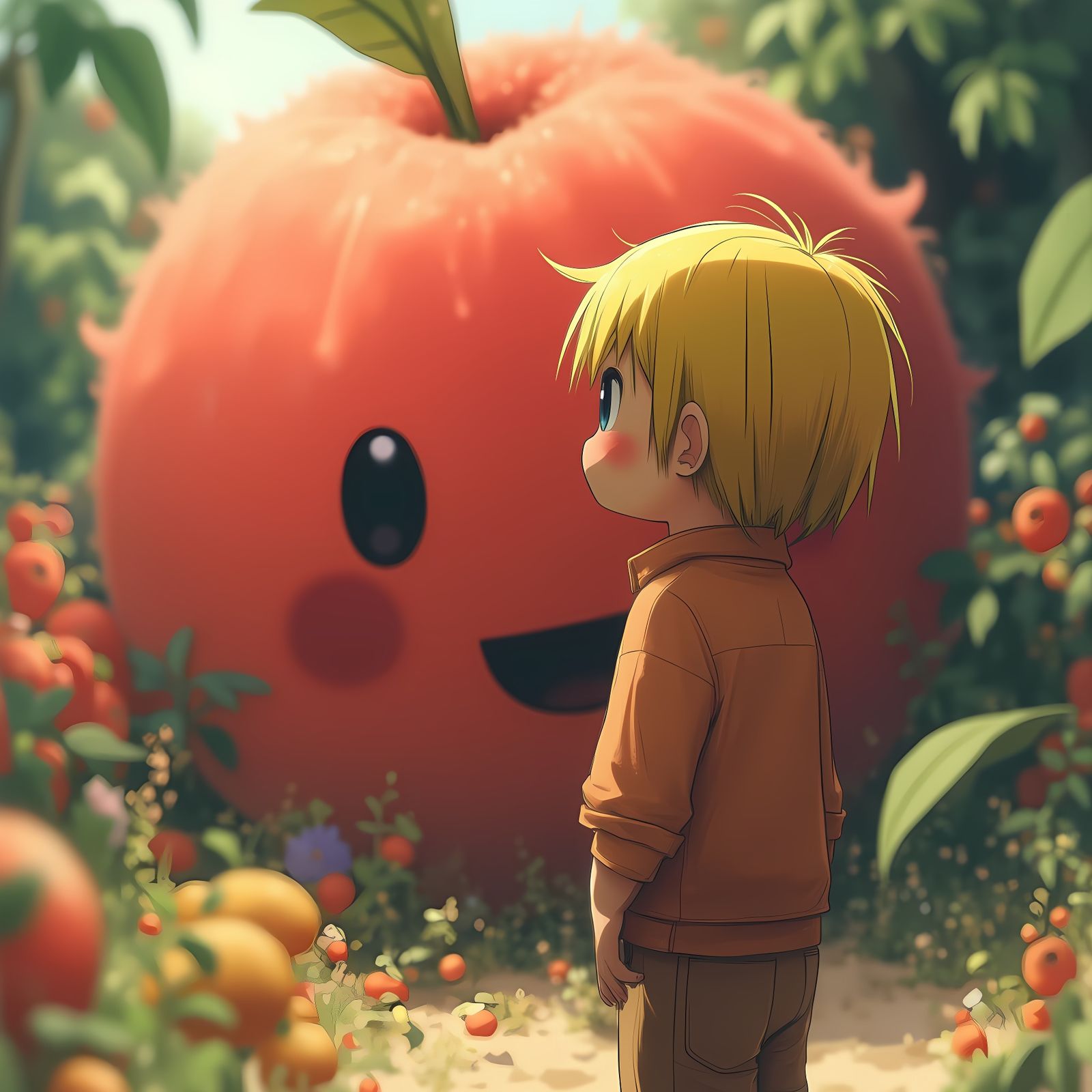 Hyperrealistic Giant Peach Close-Up, Detailed Octane Render