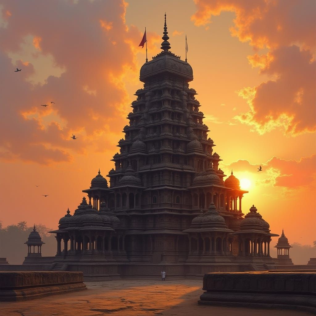 Sun God's Majestic Chariot in Warm, Ethereal Light