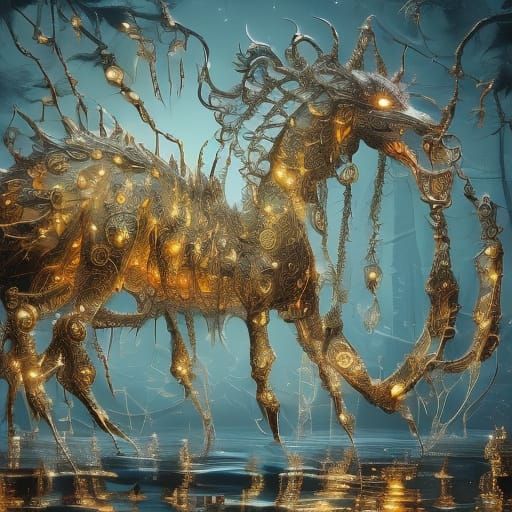 Surreal Chinese Snake Adorns Traditional Lantern in Intricat...