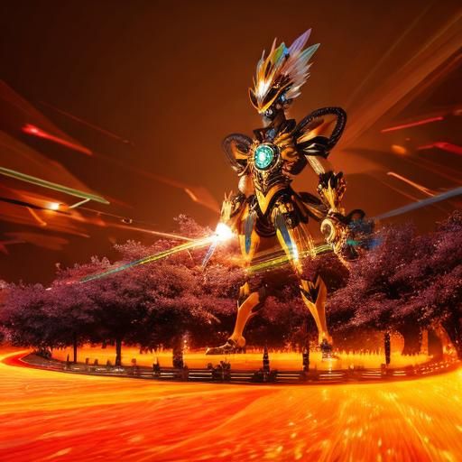 Abstract Face in Synthwave Holographic Style