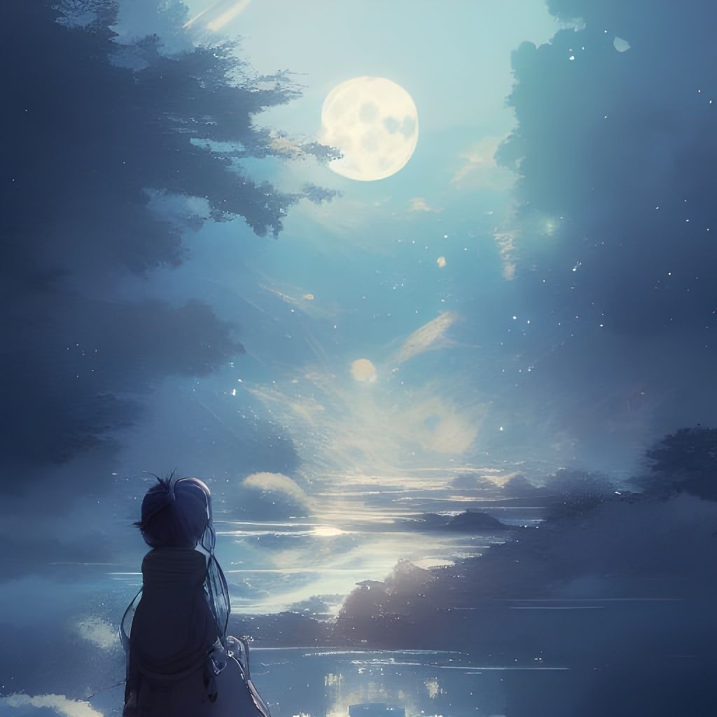 Under the moon light.