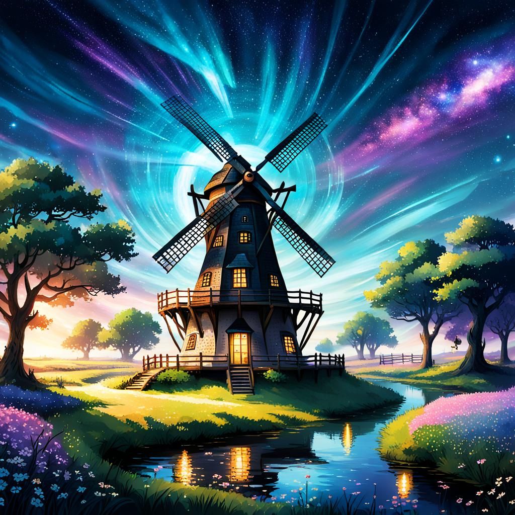 Magical Windmill Generated by AI