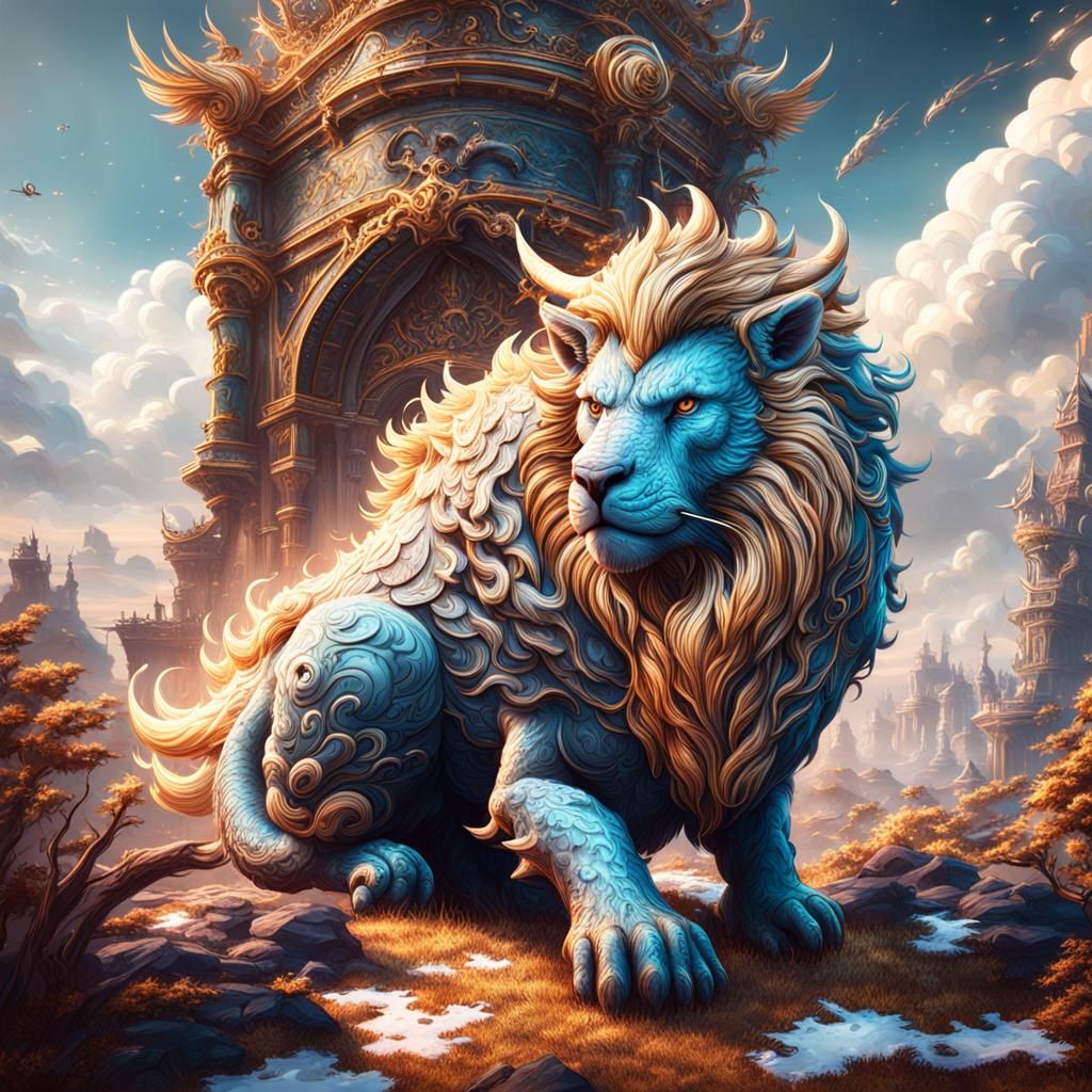 Fantastical Cloud Animals in Detailed Matte Painting