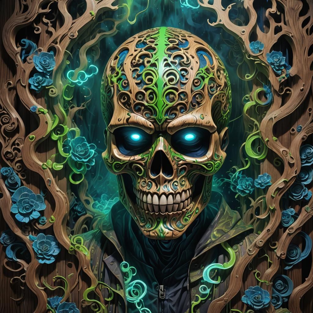 Eerie Fear Street Mask in Anime-Inspired 3D Art