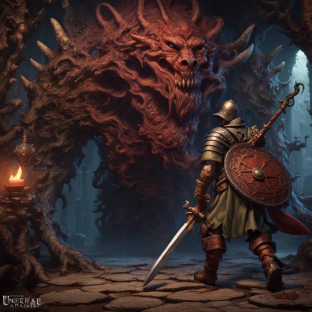 RPG Mimic Warrior: Detailed Fantasy Concept Art