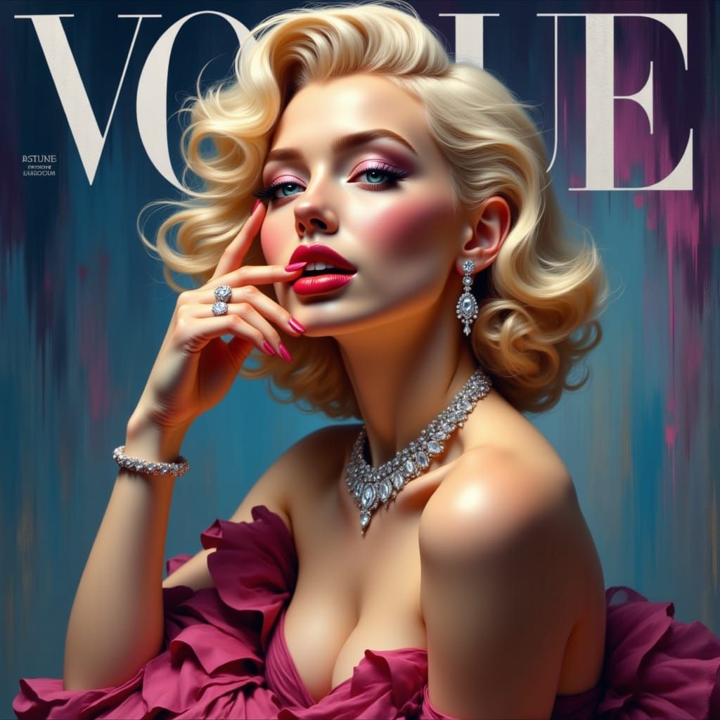 Stunning 1950s Hollywood Glamour in Cyberpunk Style