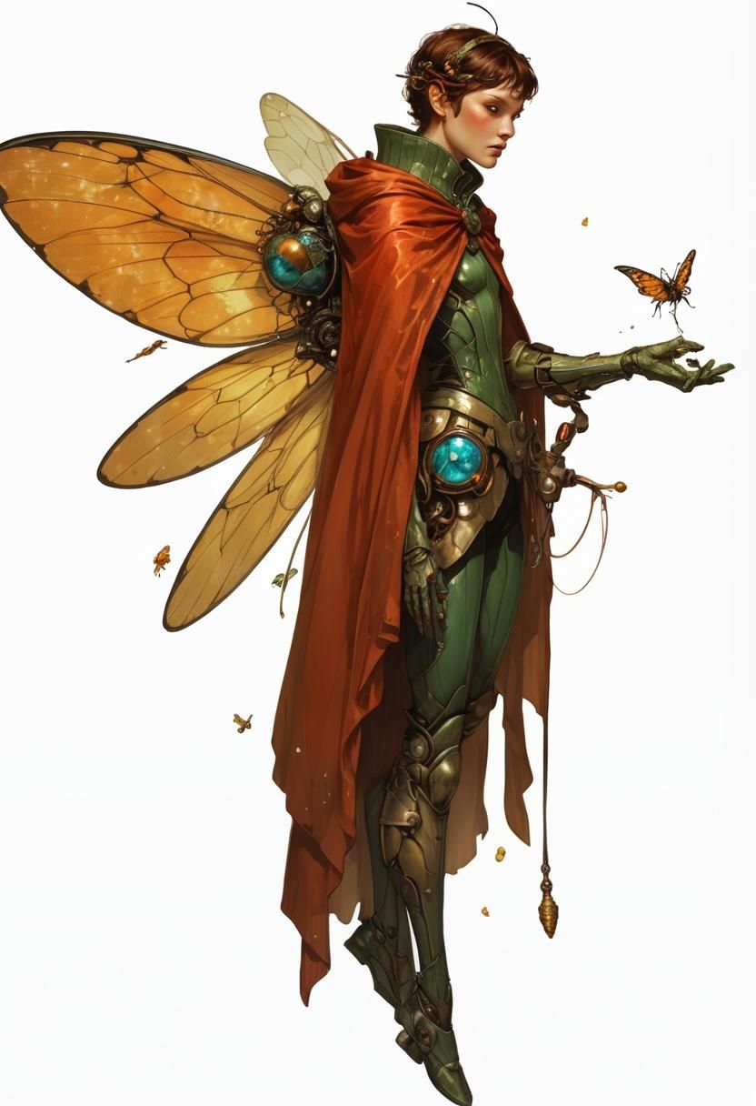 Fairy Android with Insect Wings Illustration
