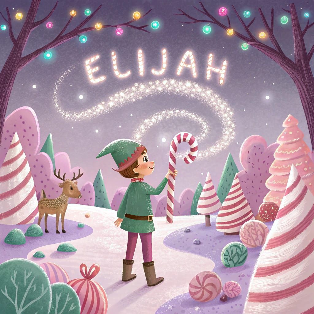 Magical Elf Writes Name in Winter Sky