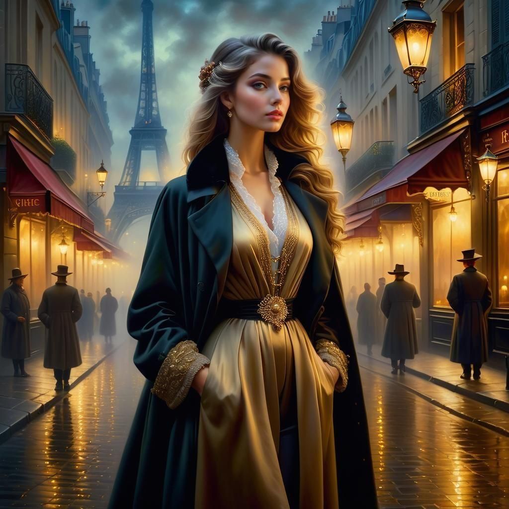 A beautiful woman in Paris 🖤