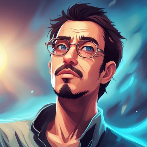 Anime Nerd Portrait in Ghibli Style