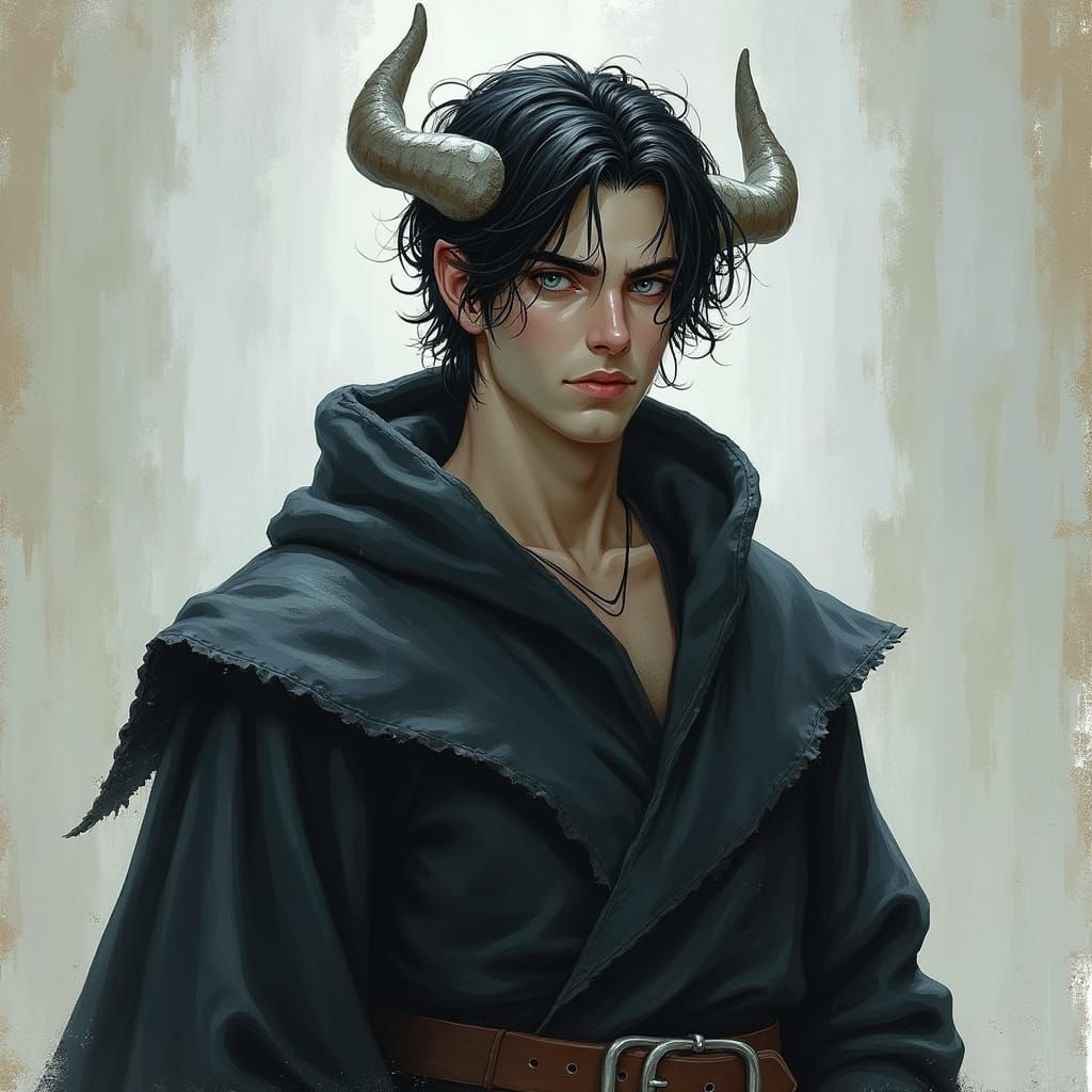 Dark Fantasy Warlock in Muted Tones
