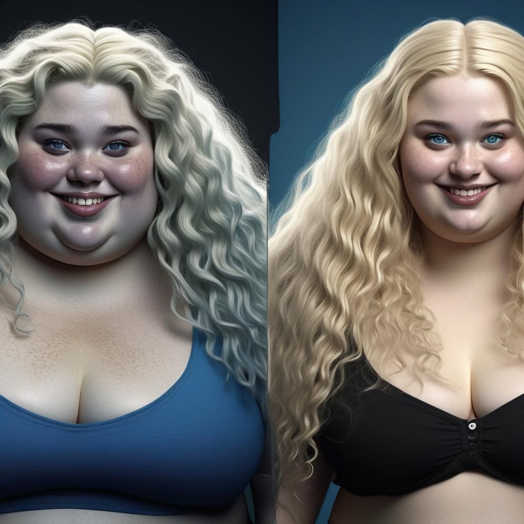 Two Obese Young Women in Fantasy Concept Art