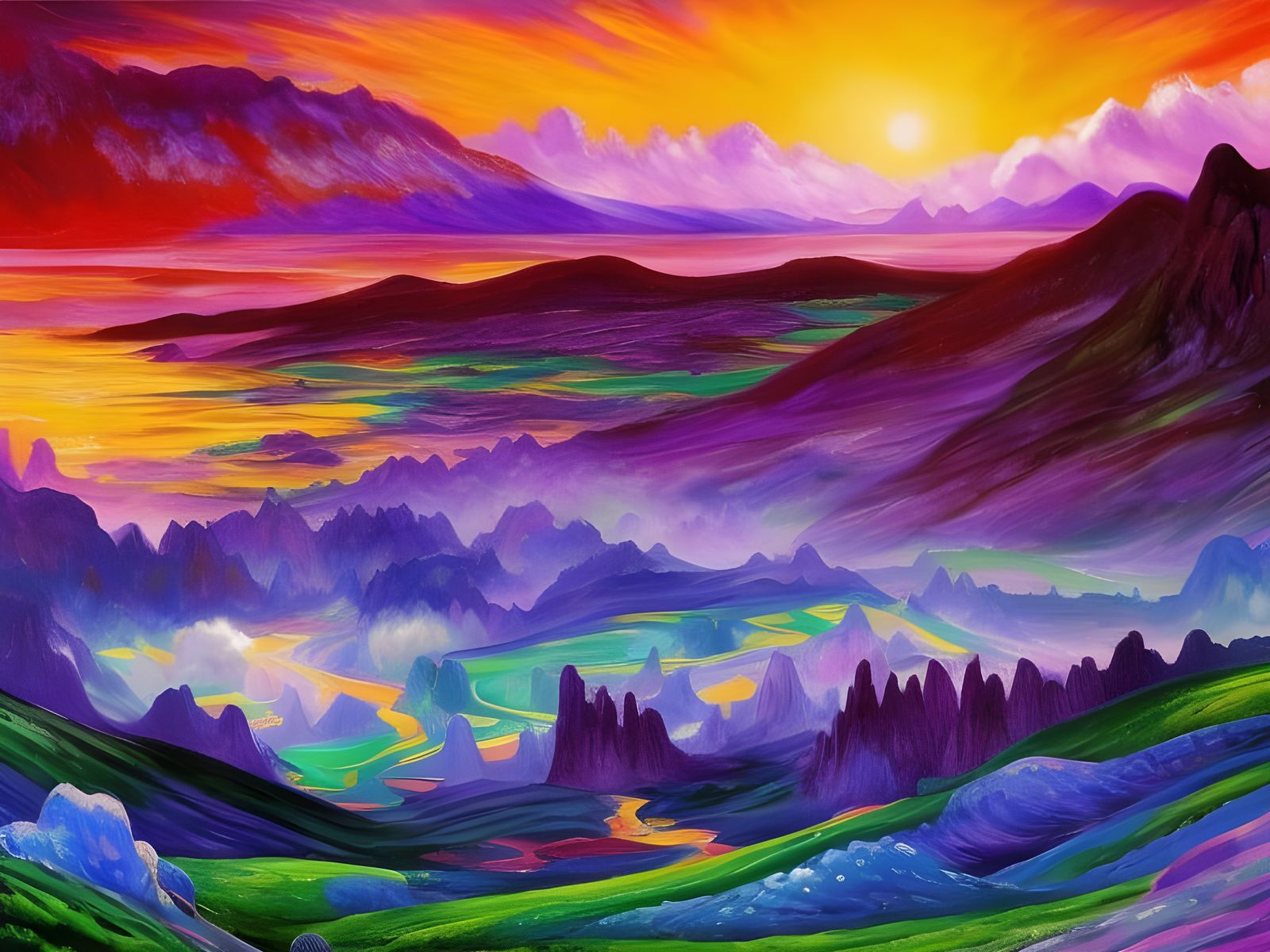 Elven Kingdom of Miracles in Synthwave Style