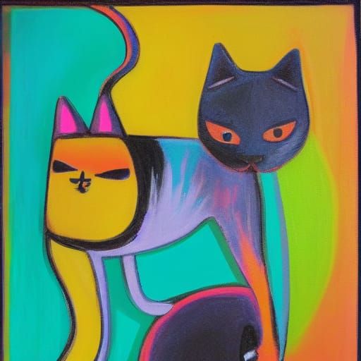 Abstract Cat Art: A Unique Feline Representation